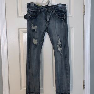 Ripped Skinny Machine Jeans